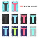 For Samsung Galaxy Tab A7 10.4 (2020) T-shaped Bracket Contrast Color Shockproof PC + Silicone Protective Case(Black+Blue)