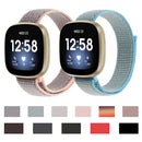 For Fitbit Versa 3 Nylon Loop Watch Band(Rose Pink)