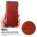Fierre Shann Business Magnetic Horizontal Flip Genuine Leather Case For iPhone 11(Brown)