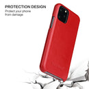 Fierre Shann Business Magnetic Horizontal Flip Genuine Leather Case For iPhone 11(Red)