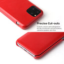 Fierre Shann Business Magnetic Horizontal Flip Genuine Leather Case For iPhone 11(Red)