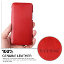 Fierre Shann Business Magnetic Horizontal Flip Genuine Leather Case For iPhone 11(Red)