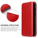 Fierre Shann Business Magnetic Horizontal Flip Genuine Leather Case For iPhone 11(Red)