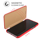 Fierre Shann Business Magnetic Horizontal Flip Genuine Leather Case For iPhone 11(Red)