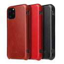 Fierre Shann Business Magnetic Horizontal Flip Genuine Leather Case For iPhone 11(Red)