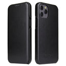 Fierre Shann Business Magnetic Horizontal Flip Genuine Leather Case For iPhone 12 mini(Black)