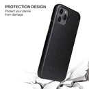 Fierre Shann Business Magnetic Horizontal Flip Genuine Leather Case For iPhone 12 mini(Black)