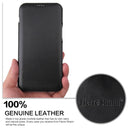 Fierre Shann Business Magnetic Horizontal Flip Genuine Leather Case For iPhone 12 mini(Black)
