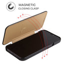Fierre Shann Business Magnetic Horizontal Flip Genuine Leather Case For iPhone 12 mini(Black)