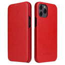 Fierre Shann Business Magnetic Horizontal Flip Genuine Leather Case For iPhone 12 mini(Red)