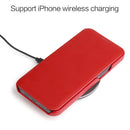 Fierre Shann Business Magnetic Horizontal Flip Genuine Leather Case For iPhone 12 mini(Red)