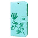 Rose Embossed Horizontal Flip PU Leather Case with Holder & Card Slots & Wallet For iPhone 12 Pro(Green)