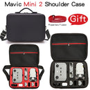 LS4456 Portable Drone PU Shoulder Storage Bag Handbag for DJI Mavic Mini 2(Black + Red Liner)