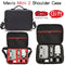 LS4456 Portable Drone PU Shoulder Storage Bag Handbag for DJI Mavic Mini 2(Black + Red Liner)