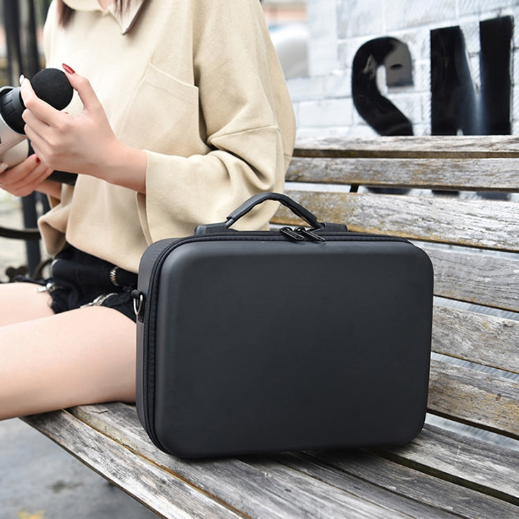 LS4456 Portable Drone PU Shoulder Storage Bag Handbag for DJI Mavic Mini 2(Black + Red Liner)