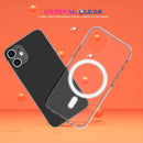 Magsafe Case Simple Magnetic Ring All-inclusive Clear Crystal Acrylic PC +TPU Shockproof Case For iPhone 11(Transparent)
