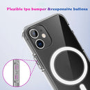 Magsafe Case Simple Magnetic Ring All-inclusive Clear Crystal Acrylic PC +TPU Shockproof Case For iPhone 11 Pro(Transparent)