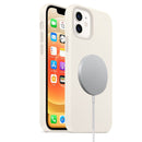Magnetic Liquid Silicone Full Coverage Shockproof Magsafe Case with Magsafe Charging Magnet For iPhone 12 mini(White)