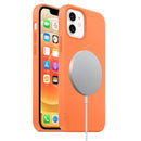 Magnetic Liquid Silicone Full Coverage Shockproof Magsafe Case with Magsafe Charging Magnet For iPhone 12 mini(Orange)