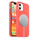 Magnetic Liquid Silicone Full Coverage Shockproof Magsafe Case with Magsafe Charging Magnet For iPhone 12 mini(Pink Orange)