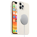 Magnetic Liquid Silicone Full Coverage Shockproof Magsafe Case with Magsafe Charging Magnet For iPhone 12 / 12 Pro(White)