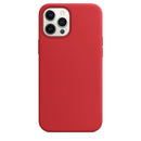 Magnetic Liquid Silicone Full Coverage Shockproof Magsafe Case with Magsafe Charging Magnet For iPhone 12 Pro Max(Red)