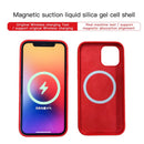 Magnetic Liquid Silicone Full Coverage Shockproof Magsafe Case with Magsafe Charging Magnet For iPhone 12 Pro Max(Red)