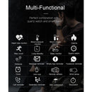 T4M 0.49 inch OLED Screen 30m Waterproof Smart Quartz Watch, Support Sleep Monitor / Heart Rate Monitor / Blood Pressure Monitor, Style: Leather Strap(Black)