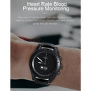 T4M 0.49 inch OLED Screen 30m Waterproof Smart Quartz Watch, Support Sleep Monitor / Heart Rate Monitor / Blood Pressure Monitor, Style: Leather Strap(Black)