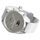 T4W 0.49 inch OLED Screen 30m Waterproof Smart Quartz Watch, Support Sleep Monitor / Heart Rate Monitor / Blood Pressure Monitor, Style: Leather Strap(White)