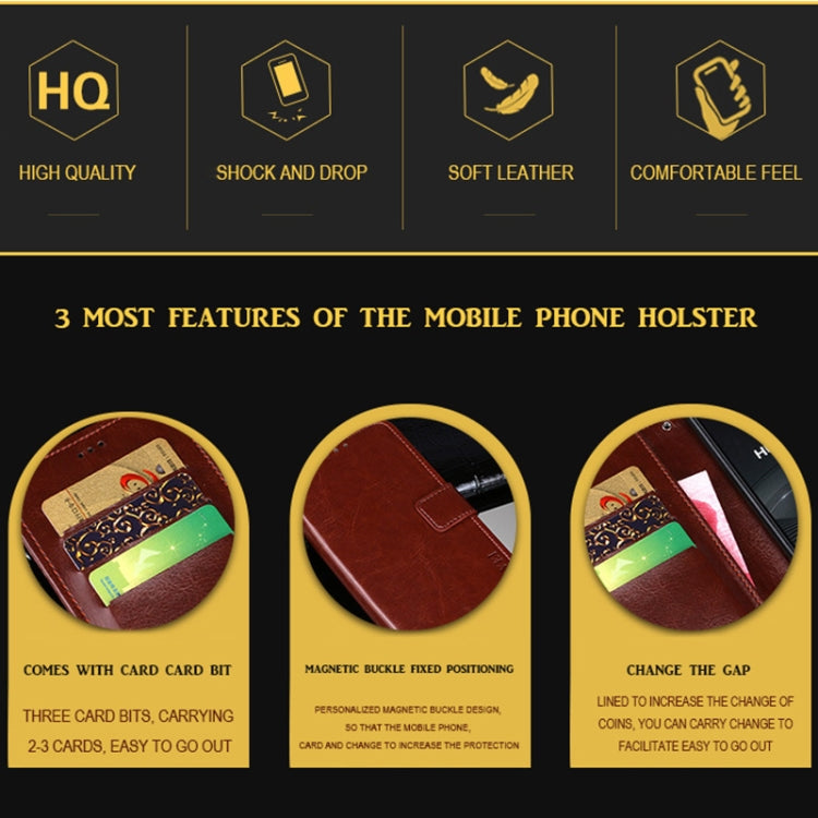 For Huawei Honor 10X Lite idewei Crazy Horse Texture Horizontal Flip Leather Case with Holder & Card Slots & Wallet(White)