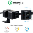 CS-1204A1 Motorcycle Dual USB QC3.0 Fast Charger 9V-32V Voltmeter Dual Bracket