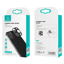 USAMS US-BH706 One-piece Metal Frame Rear Camera Lens Tempered Glass Film For iPhone 12 mini(Black)