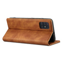 For Samsung Galaxy A31 GUSSIM GS-001 Business Style Horizontal Flip Skin Feel PU Leather Case with Holder & Card Slots & Wallet & Photo Frame(Brown)