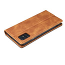 For Samsung Galaxy A31 GUSSIM GS-001 Business Style Horizontal Flip Skin Feel PU Leather Case with Holder & Card Slots & Wallet & Photo Frame(Brown)