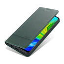 For Xiaomi Redmi Note 9 / 10X AZNS Magnetic Calf Texture Horizontal Flip Leather Case with Card Slots & Holder & Wallet(Drak Green)