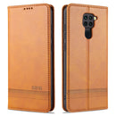 For Xiaomi Redmi Note 9 / 10X AZNS Magnetic Calf Texture Horizontal Flip Leather Case with Card Slots & Holder & Wallet(Light Brown)