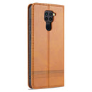For Xiaomi Redmi Note 9 / 10X AZNS Magnetic Calf Texture Horizontal Flip Leather Case with Card Slots & Holder & Wallet(Light Brown)