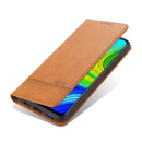 For Xiaomi Redmi Note 9 / 10X AZNS Magnetic Calf Texture Horizontal Flip Leather Case with Card Slots & Holder & Wallet(Light Brown)