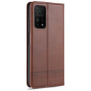 For Xiaomi Mi 10T / 10T Pro / Redmi K30s AZNS Magnetic Calf Texture Horizontal Flip Leather Case with Card Slots & Holder & Wallet(Dark Brown)