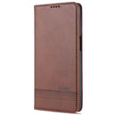 For Xiaomi Redmi Note 9 Pro / Note 9s AZNS Magnetic Calf Texture Horizontal Flip Leather Case with Card Slots & Holder & Wallet(Dark Brown)