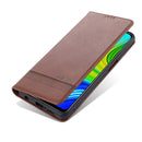 For Xiaomi Redmi Note 9 Pro / Note 9s AZNS Magnetic Calf Texture Horizontal Flip Leather Case with Card Slots & Holder & Wallet(Dark Brown)