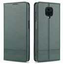 For Xiaomi Redmi Note 9 Pro / Note 9s AZNS Magnetic Calf Texture Horizontal Flip Leather Case with Card Slots & Holder & Wallet(Drak Green)