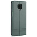 For Xiaomi Redmi Note 9 Pro / Note 9s AZNS Magnetic Calf Texture Horizontal Flip Leather Case with Card Slots & Holder & Wallet(Drak Green)