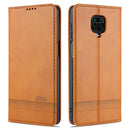 For Xiaomi Redmi Note 9 Pro / Note 9s AZNS Magnetic Calf Texture Horizontal Flip Leather Case with Card Slots & Holder & Wallet(Light Brown)