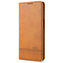 For Xiaomi Redmi Note 9 Pro / Note 9s AZNS Magnetic Calf Texture Horizontal Flip Leather Case with Card Slots & Holder & Wallet(Light Brown)