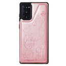 Cat Bee Embossing Pattern Shockproof Protective Case with Card Slots & Photo Frame For Samsung Galaxy Note20(Rose Gold)