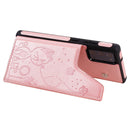 Cat Bee Embossing Pattern Shockproof Protective Case with Card Slots & Photo Frame For Samsung Galaxy Note20(Rose Gold)