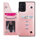 Cat Bee Embossing Pattern Shockproof Protective Case with Card Slots & Photo Frame For Samsung Galaxy Note20(Rose Gold)