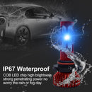 V4 9005 2 PCS DC9-36V 22W 2500LM 8000K Ice Blue Light IP68 Car LED Headlight Lamps(Red)